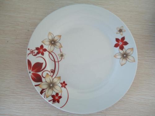 10.5-Inch round Flat Plate Stock Ceramic Plate Flower Disk