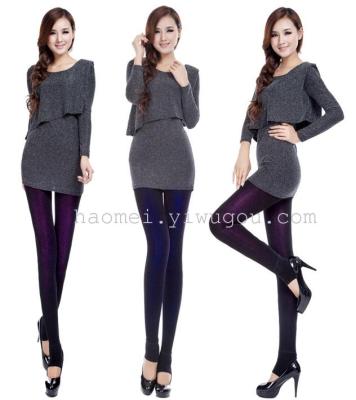 Thickening and cashmere warm color leggings foot seamless one pants
