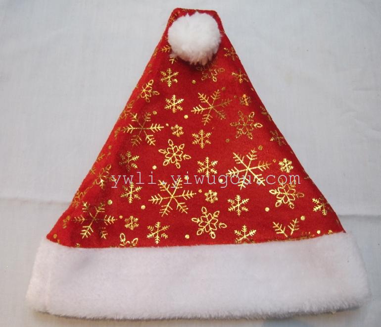 雪花圣诞帽   毛绒圣诞帽