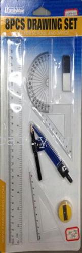 102-l Ruler Set/Triangular Plate/Compasses/Semicircle/Ruler/Pencil Sharpener