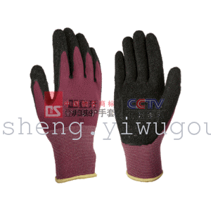 Dengsheng Purplish Red Yarn Black 8/M High Flexibility High Comfort Palm Immersion Anti-Slip Tear Resistance #389
