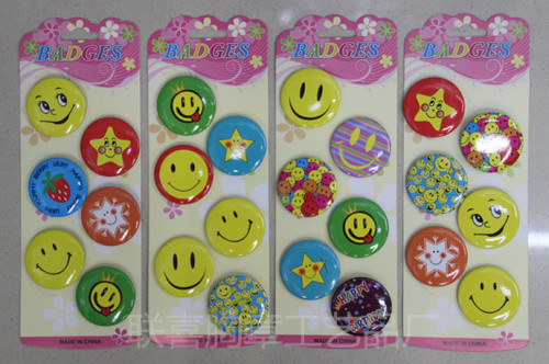 Factory Direct Sales Yellow Smiling Face Button Badge Brooch Pin Personalized Custom Pattern
