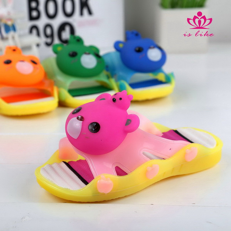 【现货】儿童平底拖鞋带响带闪灯宝宝拖鞋趣味热卖儿童拖鞋