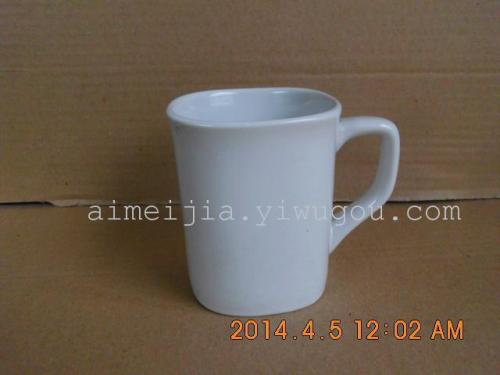 10 oz ceramic cup white cup square cup