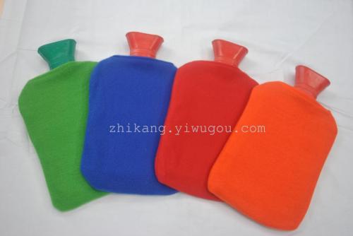 2l with solid color square shoulder cloth cover hot water bag rubber material cloth cover mixed color