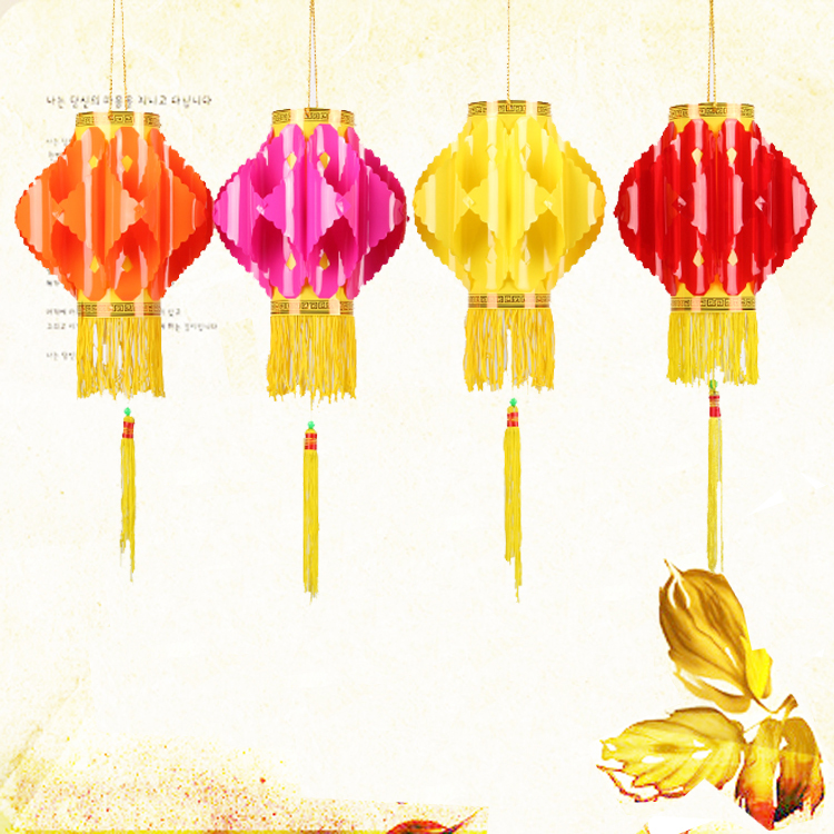 红灯笼一件代发PVC彩色塑料纸花布灯笼婚庆装饰灯笼婚庆