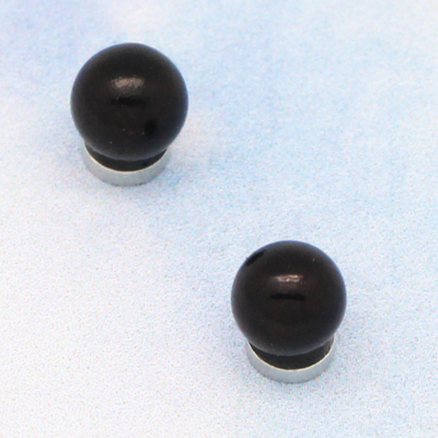 Black round magnetic Stud Earrings for men and women without ear magnets magnetic earrings