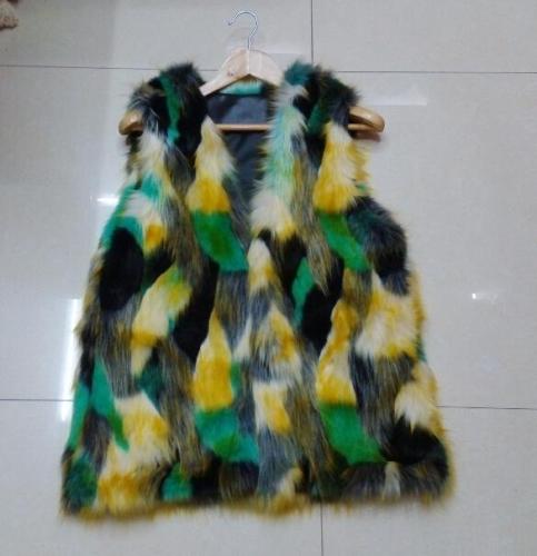 high-grade fur vest cony hair waistcoat fox fur coat women‘s coat fur vest jacquard