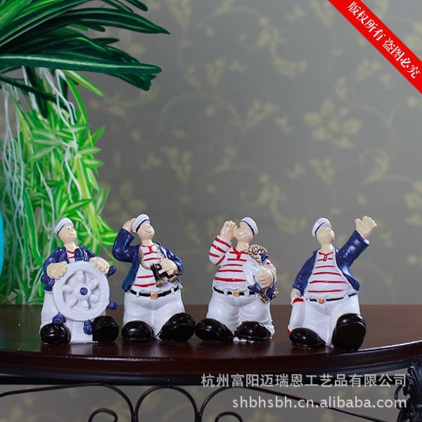 玩偶 地中海家居饰品 海军鸭 树脂工艺品MA12004A-D