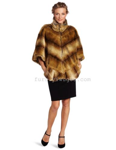 New High-End imitation Rabbit Fur Coat Fur Shawl European and American Style Foreign Trade Factory Direct Sales 