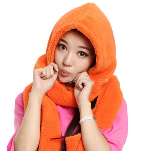 Three-Piece Hat Scarf Gloves Shu Cotton Velvet Foreign Trade Factory Wholesale Hat Scarf