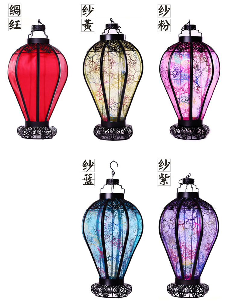 春节灯笼仿古铁艺灯笼婚庆挂件灯笼手工布灯笼工艺灯