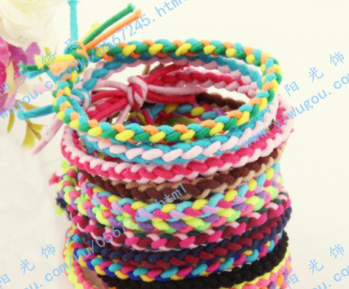 Aishang Sunshine Korean Style Hand-Made Twist Color Matching Super Elastic Rubber Band Hair Band Headdress Hair Rope 