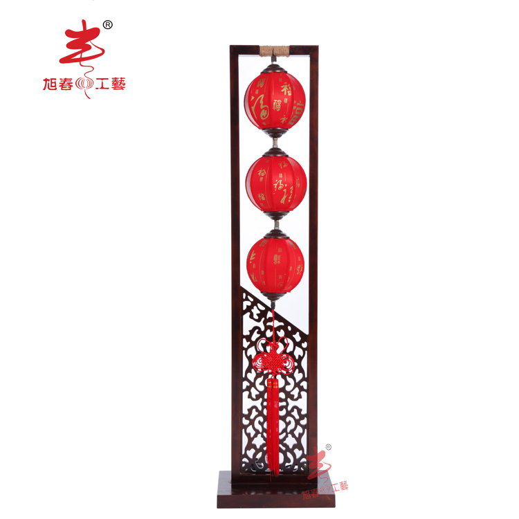 仿羊皮转灯LED中秋节日布灯笼古典木制家具灯仿古摆件