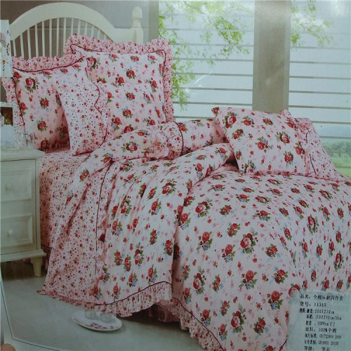 Yiwu Snow Pigeon Cotton Bed Sheet Type Four-Piece Set Spring and Summer Four-Piece Set Foreign Trade Export