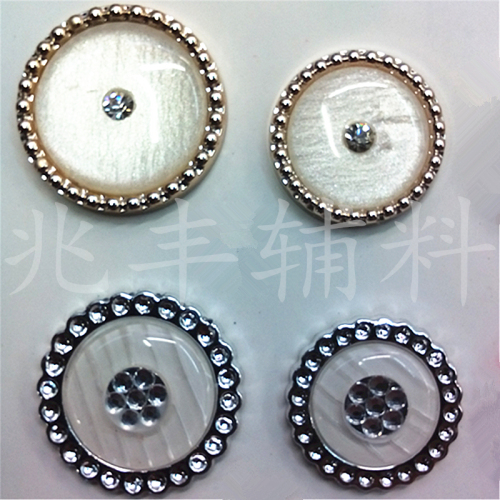 factory direct pearl diamond plastic button uv plating resin drill button combination button color bead point buckle