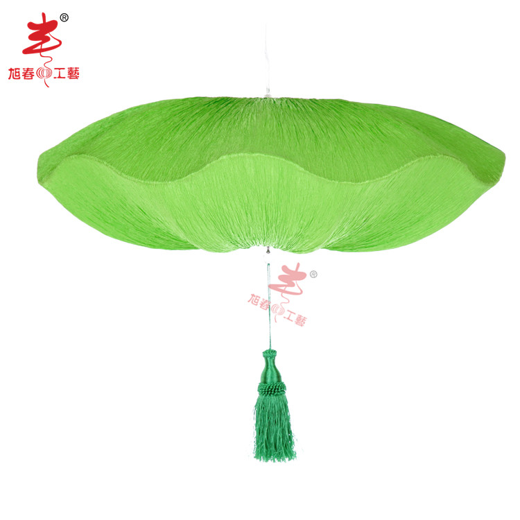 义乌古典装饰家居灯台灯绸布钢丝圆灯荷叶海洋布料灯