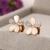 Five petal flower cushion opal earrings non-pierced ear clip girl Korea cute fashion earrings