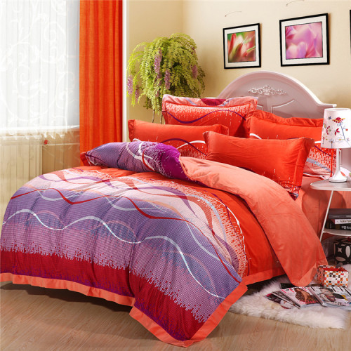 Yiwu Snow Pigeon Twill Thickened Thermal Coral Fleece Printed Four-Piece Bedding Set Short Plush Bedding