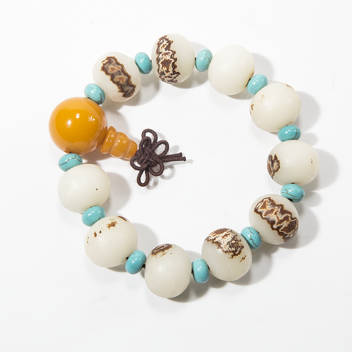 天然菩提根手珠手串带隔片