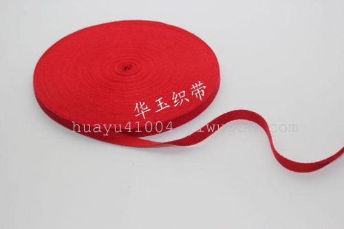 [factory direct sales]] 1cm cotton red herringbone cotton ribbon