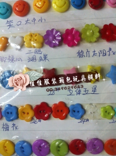 plastic buttons children‘s diy handmade materials color flower buttons kindergarten handmade button paste production