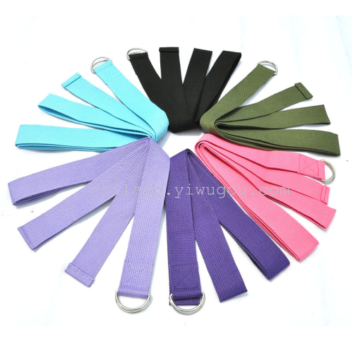 double ring iron buckle yoga pure cotton tension band stretch band yoga aid practice beginners