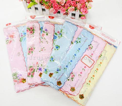 Foreign Trade High Quality 452 Polyester Cotton Bottom Ladies Handkerchief Handkerchief Cloth Towel Stall Goods