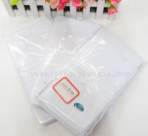 manufacturers supply export foreign trade high quality 430a all white polyester cotton handkerchief men‘s handkerchief handkerchief