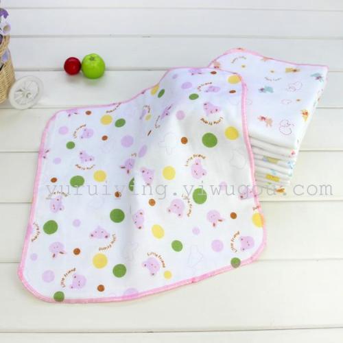baby‘s six-layer color high-density gauze handkerchief 30*30 printed square handkerchief saliva towel export