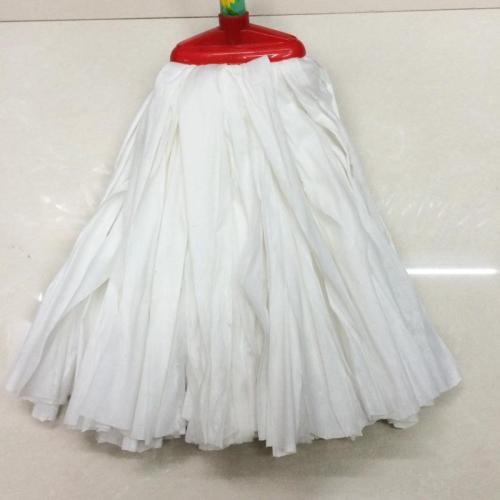 Factory Direct Sales Round Oval Absorbent White Spunlace Non-Woven Mop Dust-Free Plastic Mop Head 