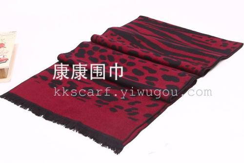 new men‘s scarf men and women couple leopard print silk scarf high-grade cashmere scarf gift box packaging