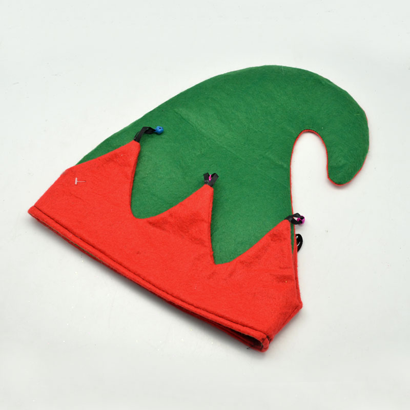 个性圣诞帽精灵帽圣诞铃铛帽弯角帽圣诞装饰物