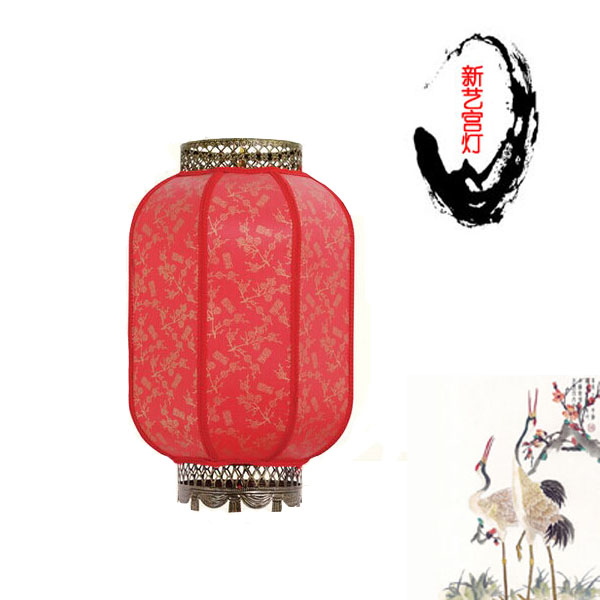 30 cm高端仿羊皮国梅印花冬瓜灯春节婚庆宫灯防水灯笼