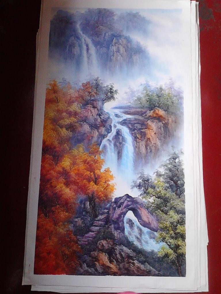 现代装饰画 客厅挂画 玄关挂画 欧式风景画 手工油画