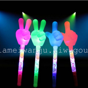 超大手势七彩闪光荧光棒 V字手势大拇指手势荧
