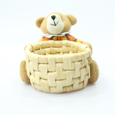 Manufacturers sell 4 inch little bear corn hand-woven rattan storage basket ideas baskets color mix color