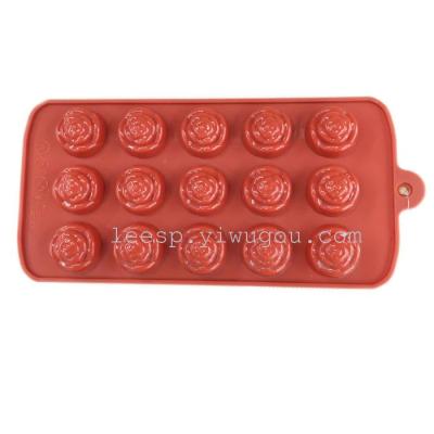 Solid silicone chocolate mould ice rose pastry dessert mold-oven