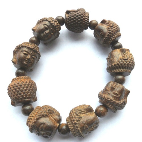 wood carving buddha head beads bracelet men‘s hand bracelet wholesale
