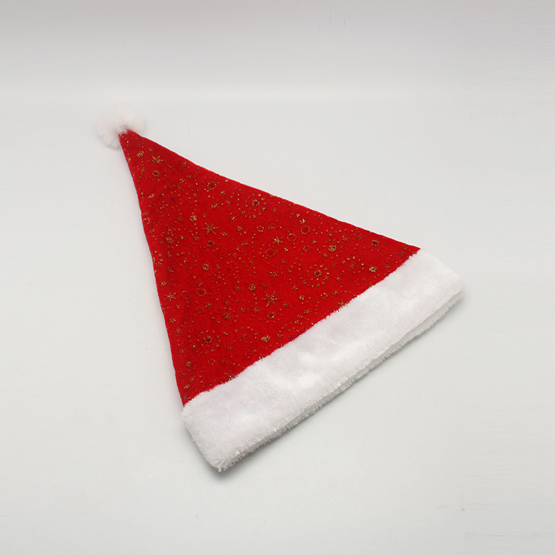 大红短毛绒烫粉圆圈复合帽