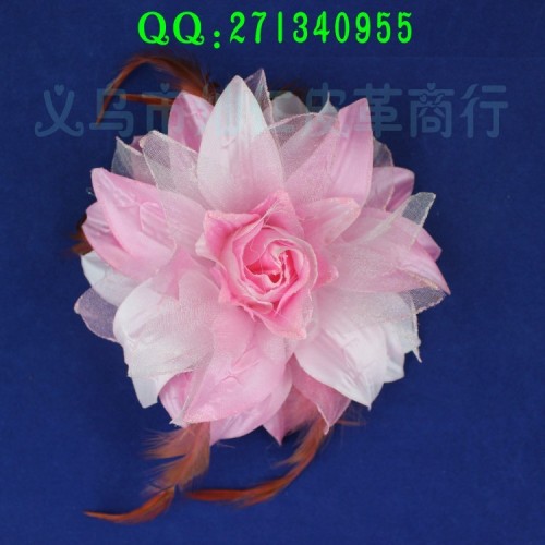 arf0047 korean feather corsage head flower， feather hair accessories， bridal corsage wholesale