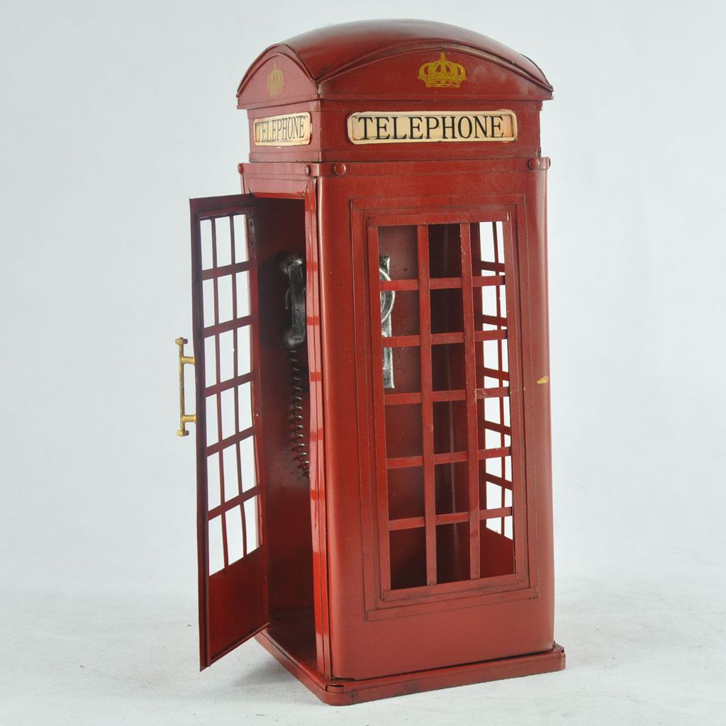 葫芦娃复古家居软装摆件英国伦敦电话亭模型客厅玄关摆物
