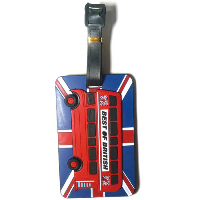 Fashion bus epoxy PVC luggage tag cards United Kingdom tourist souvenirs