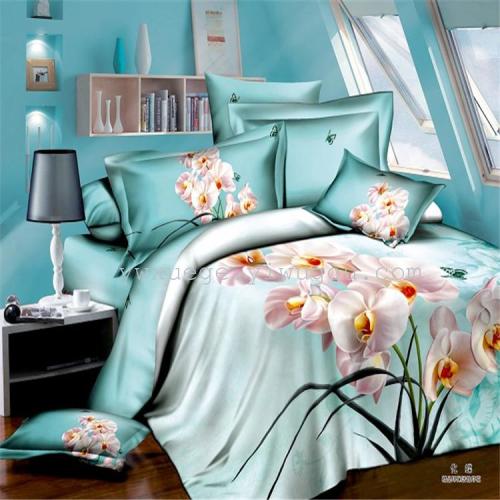 wedding bedding 3d large flower series active printing twill four-piece quilt cover bed sheet four-piece set factory direct sales --- butterfly
