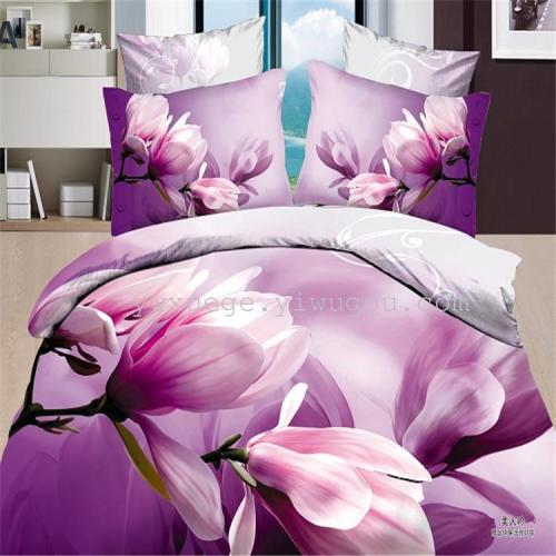 Snow Pigeon 3D Four-Piece Set Full Three-Dimensional Large Flower Bed Sheet European Bedding 200 X230cm Factory Direct Sales --- Beauty Song 