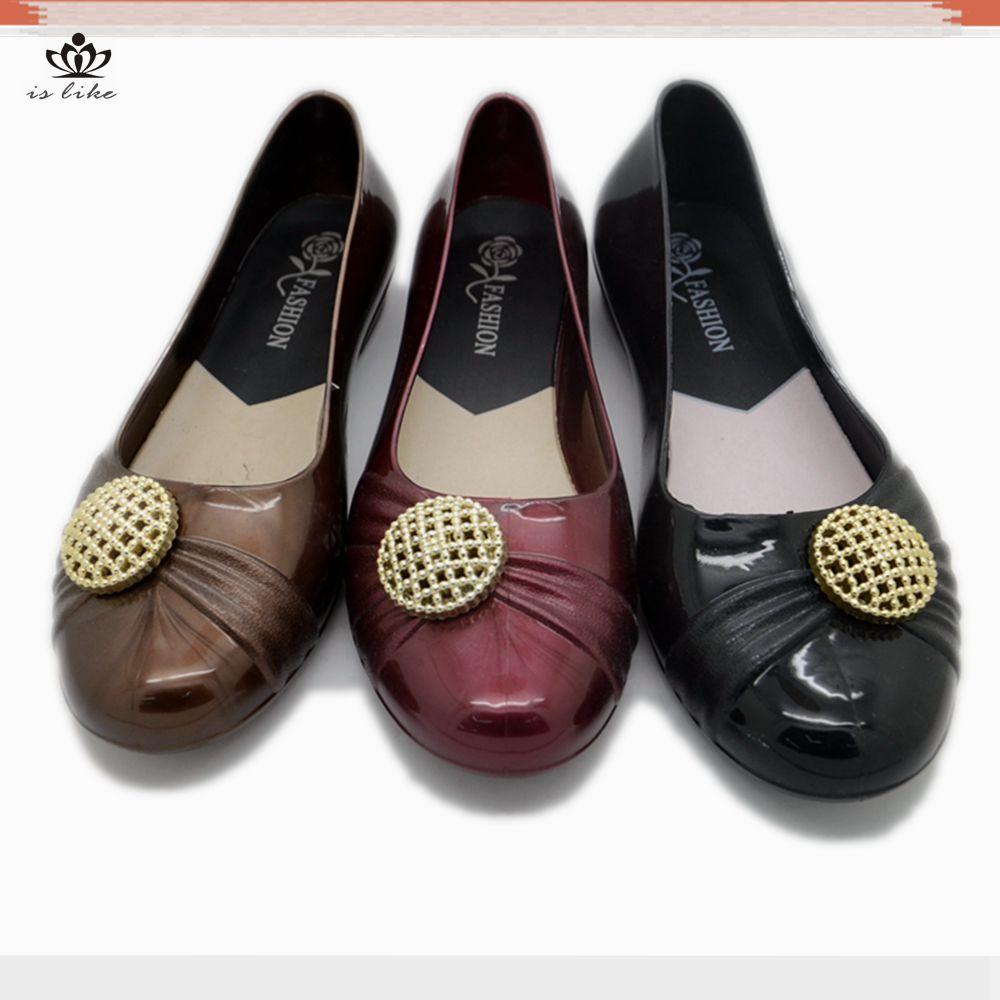 订单正品喷色果冻单鞋夏季坡跟女鞋水晶鞋