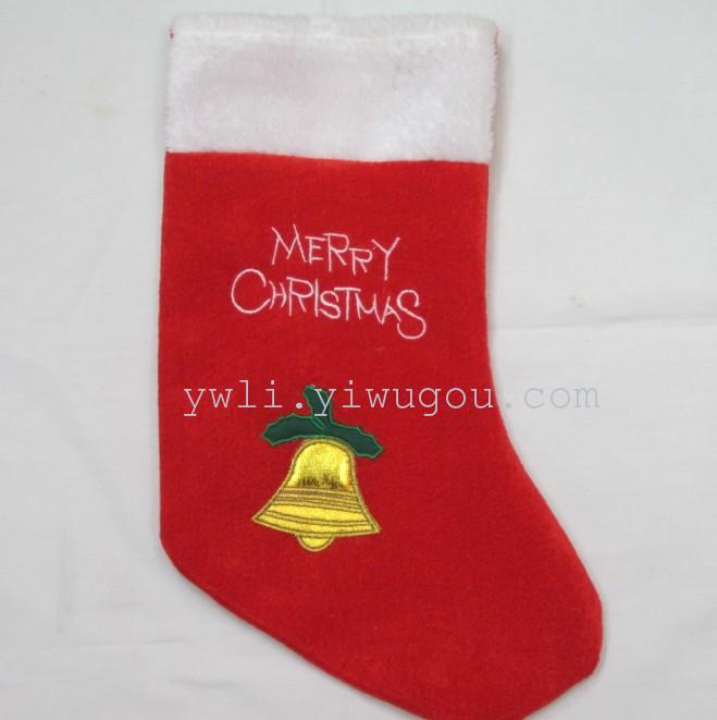 绣字圣诞袜  绒布圣诞袜  高档圣诞袜