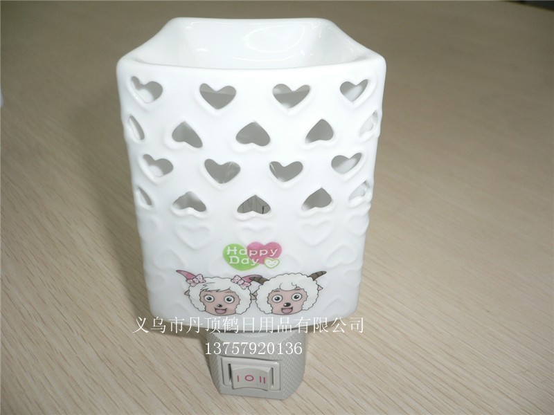 陶瓷小夜灯 香薰陶瓷小夜灯 小夜灯批发 卡通小夜灯（花色混）