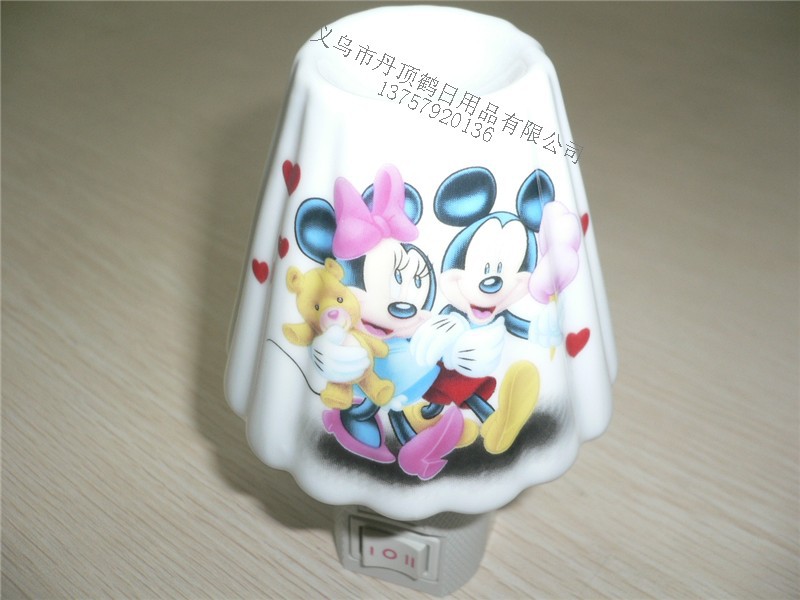 陶瓷小夜灯 香薰陶瓷小夜灯 香薰灯批发 卡通小夜灯（花色混）