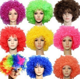 factory direct sales all kinds of color fan wig afro wig clown wig